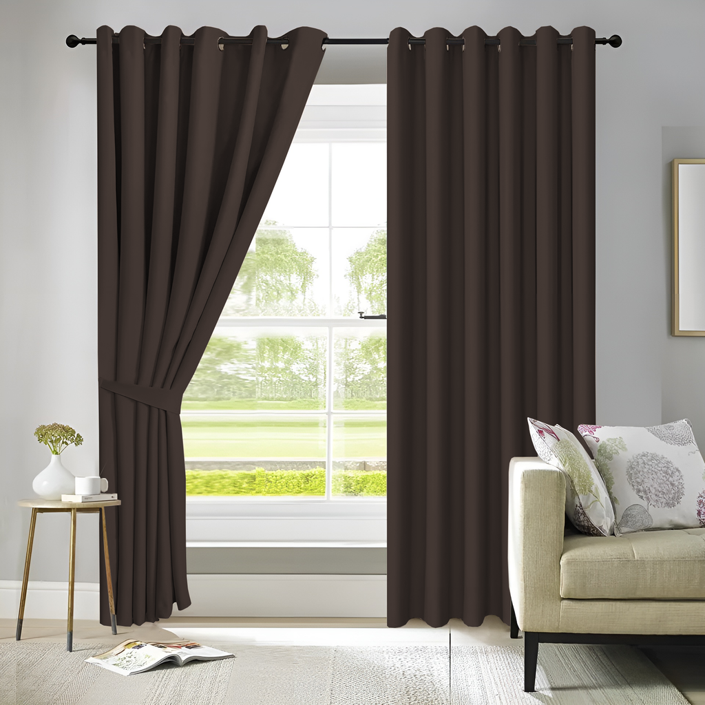 Brown ready made curtains sale thermal and blackout Curtains