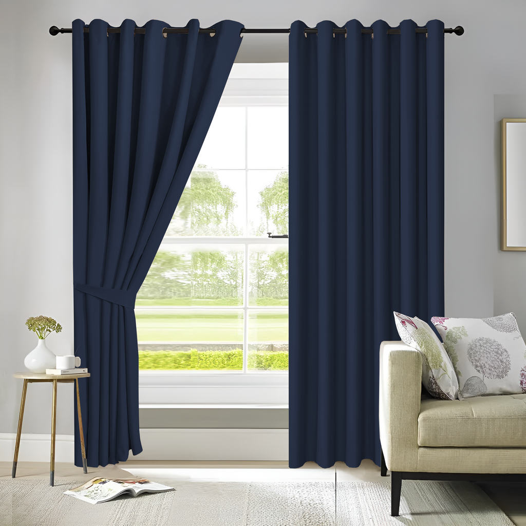 Navy blue blackout curtains for bedroom  Ready Made curtains