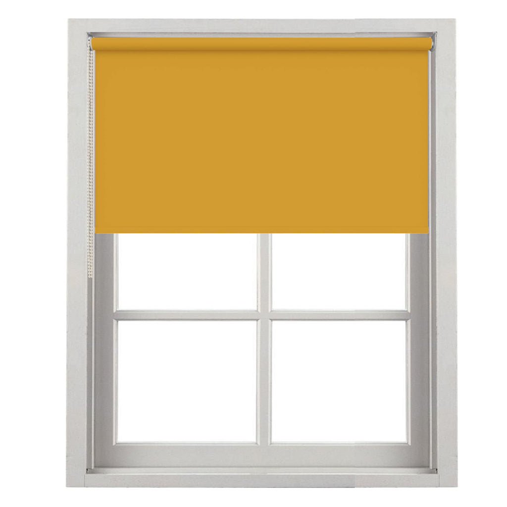 ochre yellow 100% Blackout roller blinds Thermal polyester fabric