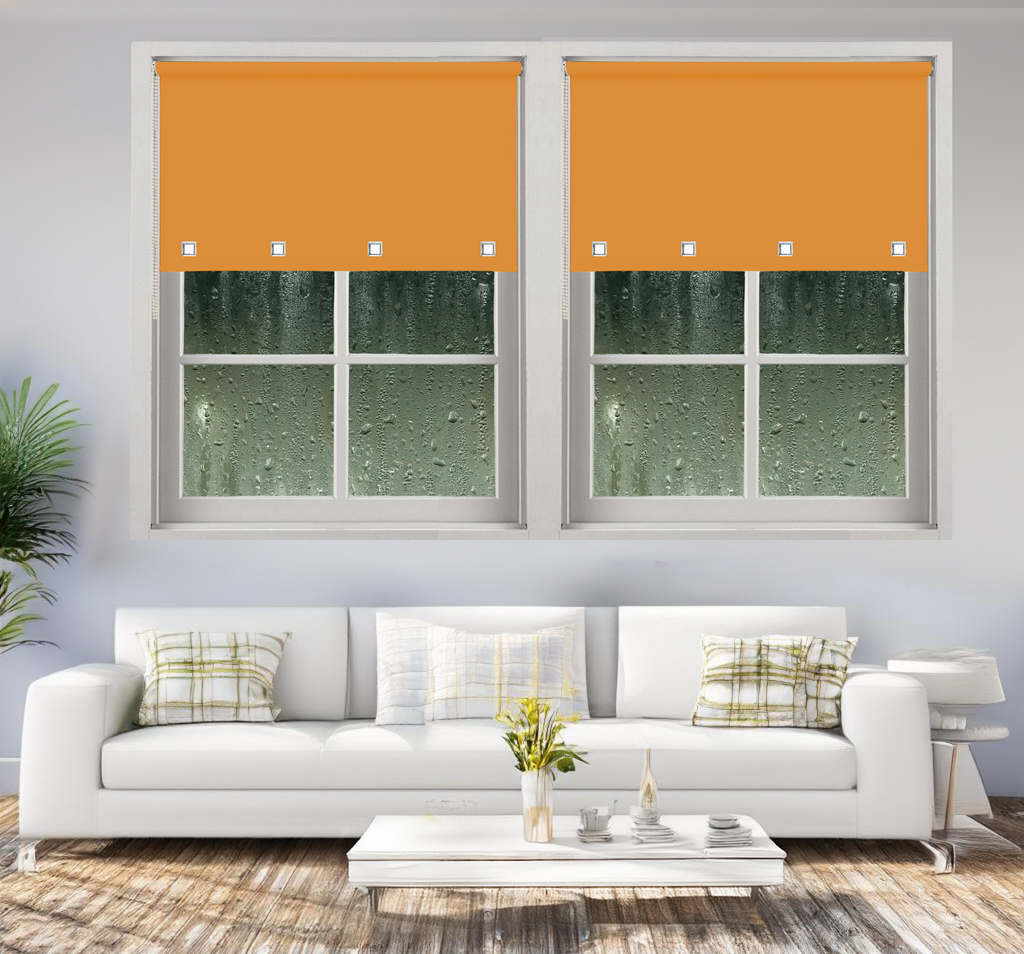 Yellow Square Eyelet roller Blinds Daylight Blinds Easy fit