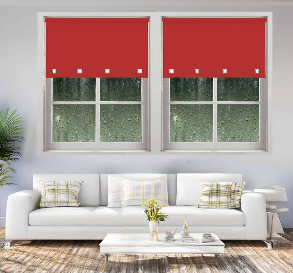 Red Square Eyelet roller Blinds Daylight Blinds Easy fit