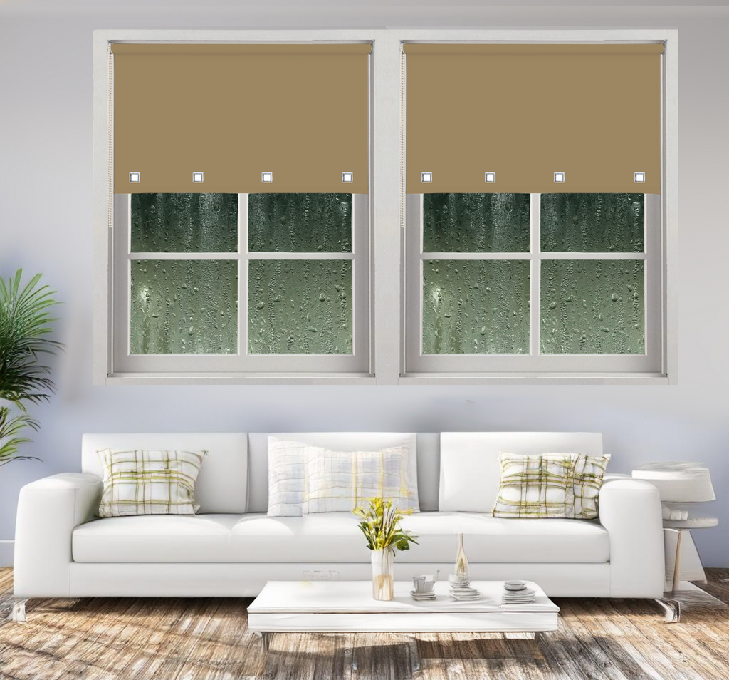 Cappuccino Square Eyelet roller Blinds Daylight Blinds Easy fit