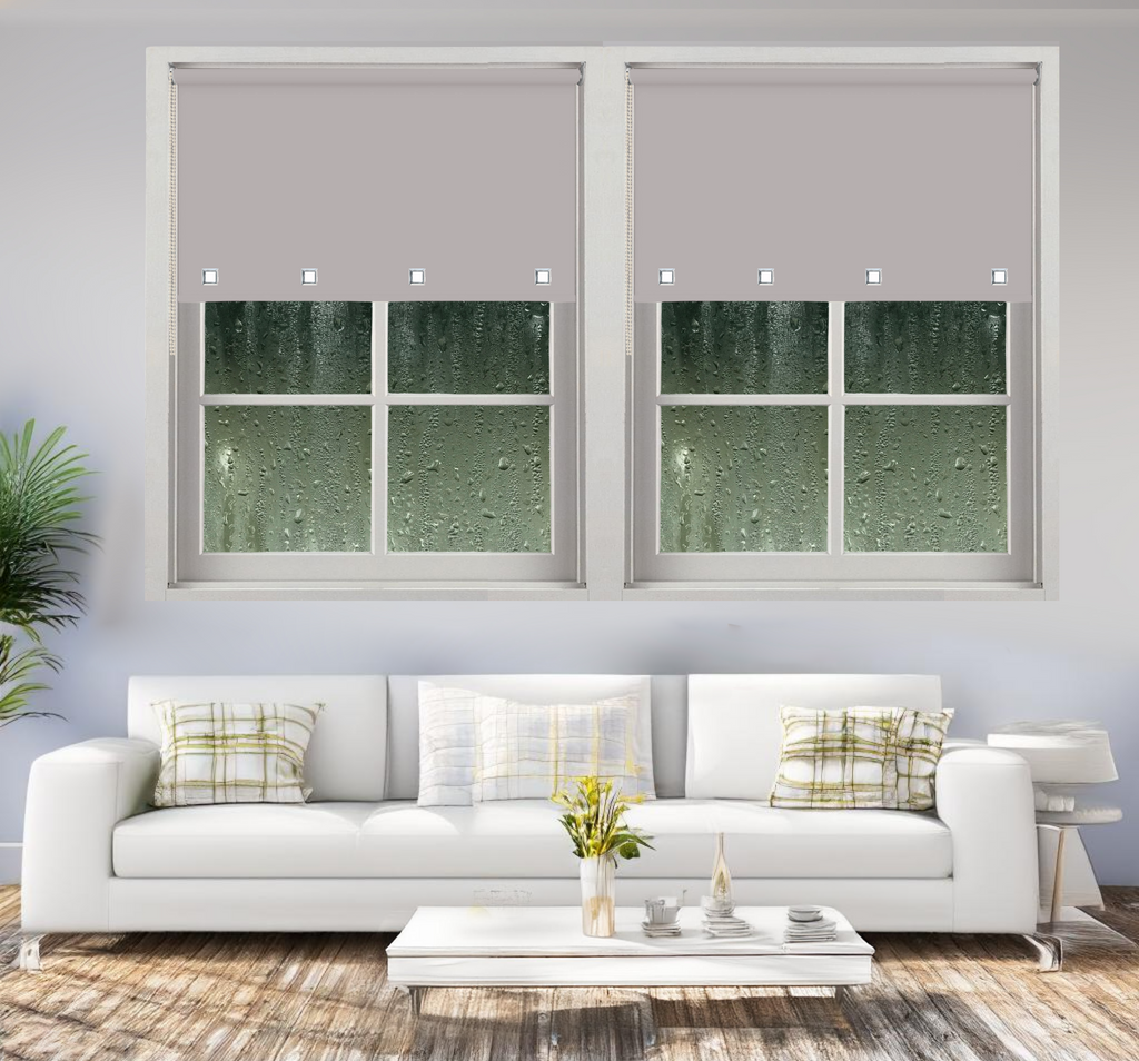 Grey Square Eyelet roller Blinds Daylight Blinds Easy fit