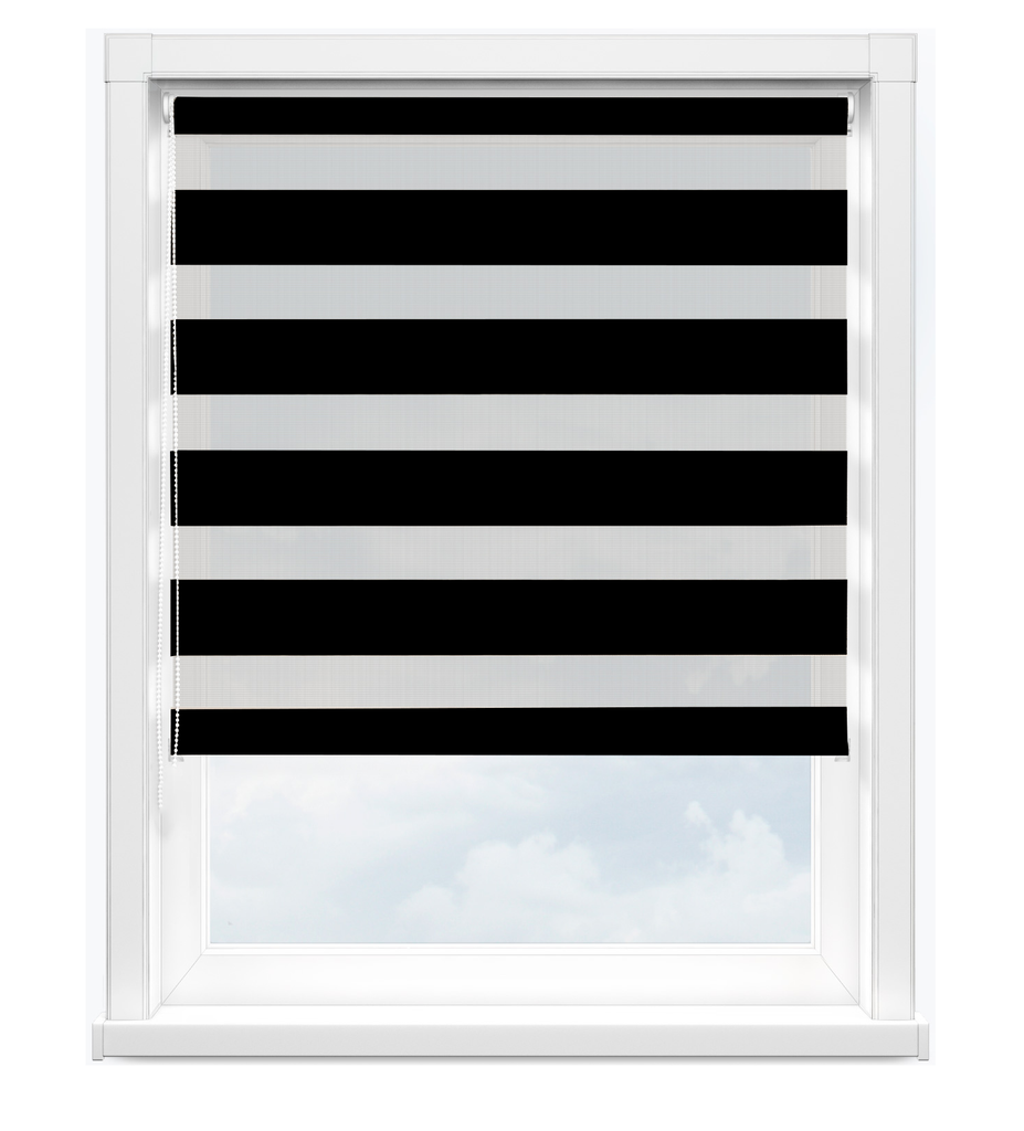 Black Zebra Roller Blinds Day and Night Blinds for Windows