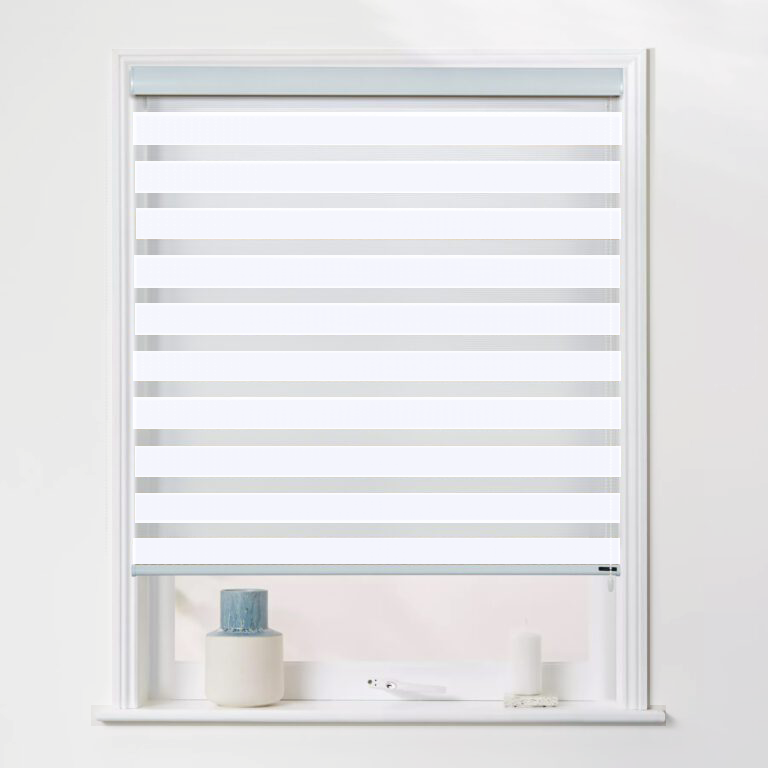 White Zebra Roller Blinds Day and Night Blinds for Windows